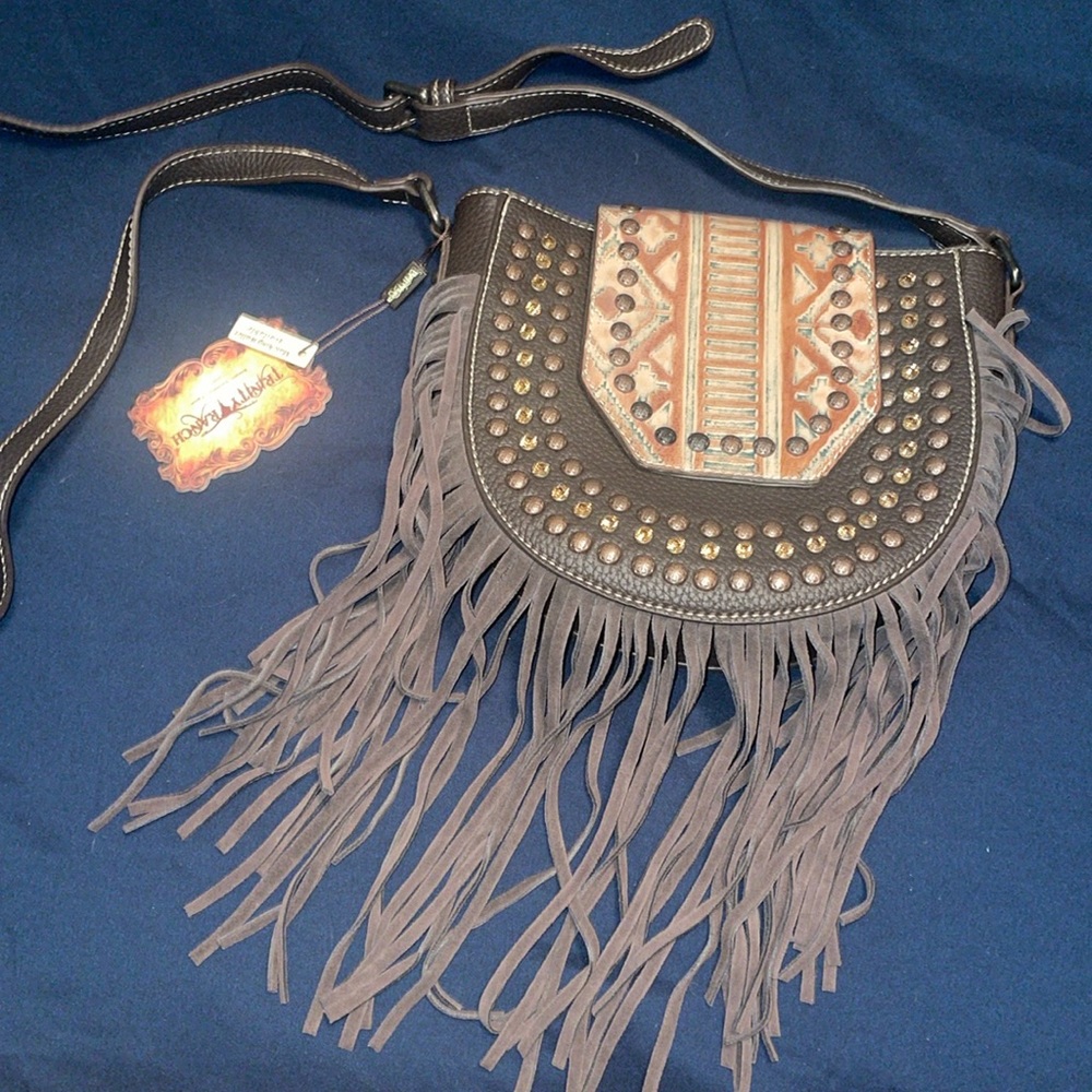 Leather Trinity Ranch Western Purse Crossbody Fringe